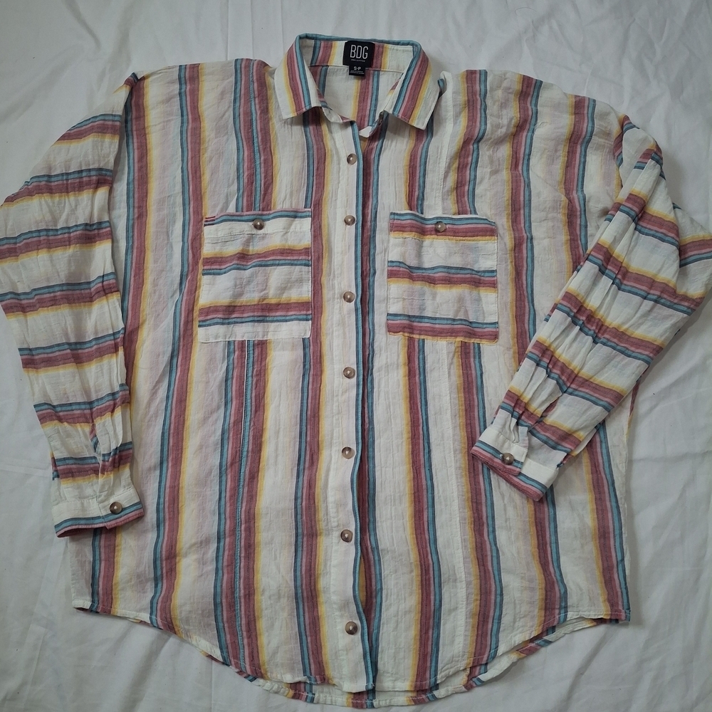 BDG Wome's Multicolor Striped Button-Up Shirt